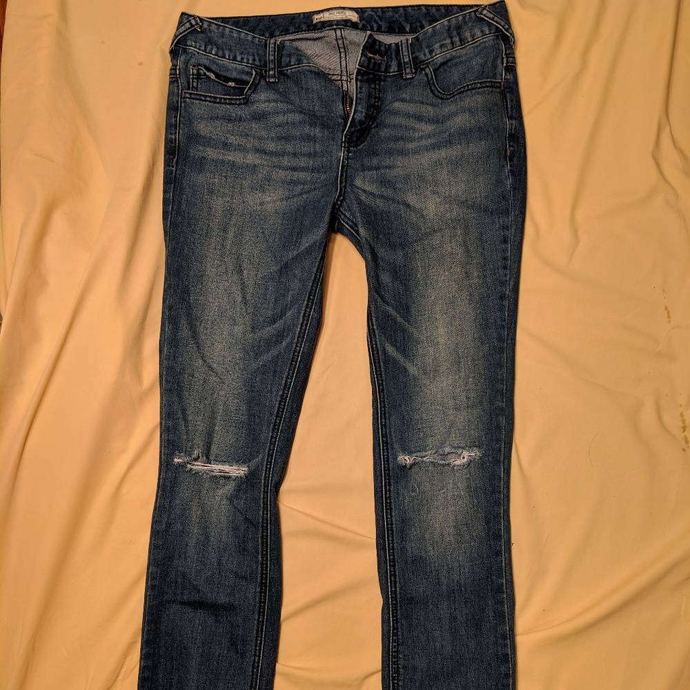 Blue Ripped Skinny Jeans